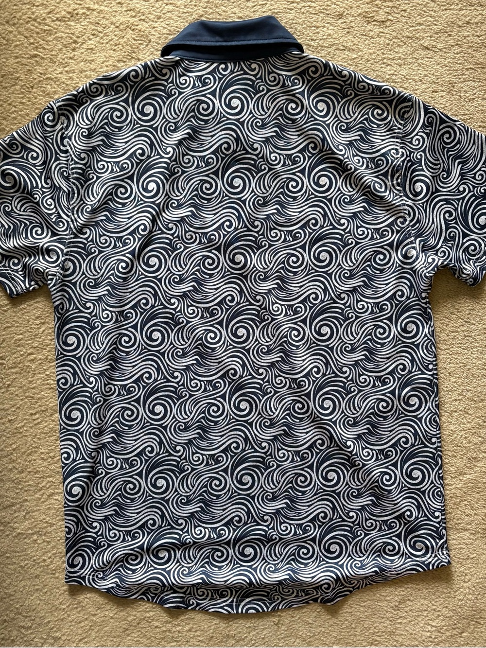 BYLT Basics Navy & White Swirl Polo - Picture 3 of 3
